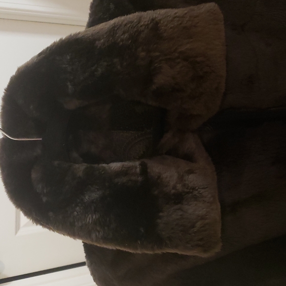 Rare Reversible Sheared Mink Fur Velvet Cape Style Jacket - Picture 4 of 8